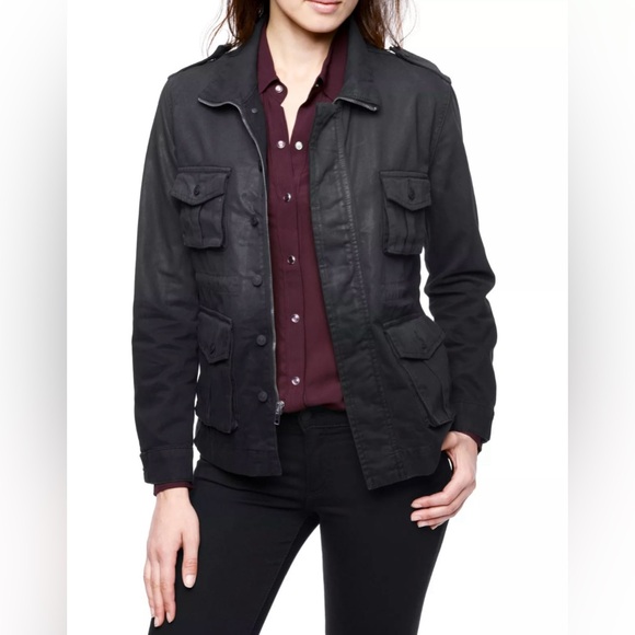 True Religion Isabelle Ombré Black Denim Utility Jacket - Picture 2 of 13